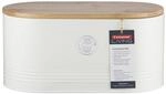 Typhoon, Edelstahl-Brotkasten &bdquo;Living, cremefarben, mit Deckel aus Bambus, Creme