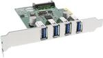 InLine 76661C Schnittstellenkarte, 4x USB 3.0, PCIe, inkl. Low-Profile Slotblech, mit