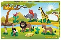 Hama Perlen 3041 Geschenk-Set Safari mit ca. 5.000 bunten Midi B&uuml;gelperlen mit
