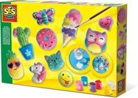 SES Creative | Gipsfiguren Set f&uuml;r Kinder | Bastelset mit Formen, Gips & Farben 