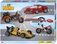 Hama Perlen 10.3149 Geschenkset Speed mit ca. 4.000 bunten Midi B&uuml;gelperlen mit