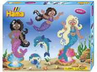 Hama Perlen 3150 Geschenk-Set Meerjungfrauen mit ca. 4.000 bunten Midi Bügelperlen