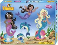 Hama Perlen 3150 Geschenk-Set Meerjungfrauen mit ca. 4.000 bunten Midi B&uuml;gelperlen