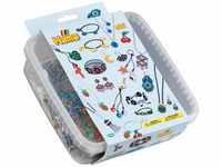 Hama Perlen 5403 Set Kreativbox mit ca. 10.500 bunten Mini Bügelperlen mit