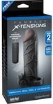Pipedream Fantasy X-Tensions Vibrating Real Feel 2" Extension, Black, 51 mm