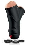 PDX Double Penetration Vibrating Stroker, Light & Black, One Size