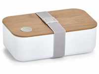 Zeller 14730 Lunch Box, Kunststoff/Bamboo, Brotdose, weiß, ca. 19,3 x 11,8 x...