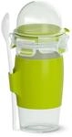 EMSA Clip & Go Yoghurtbecher, 0,45 L, rund, inklusive L&ouml;ffel und Topping-Fach, 100