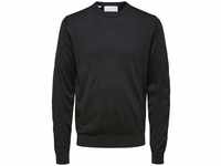 SELECTED HOMME Herren SLHTOWN Merino Coolmax Knit Crew B NOOS Pullover, Black, XXXL