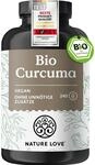 NATURE LOVE Bio Curcuma - 240 Kapseln - mit Curcumin aus Kurkuma und Piperin aus