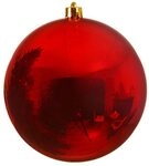 Christbaum-Kugeln rot gl&auml;nzend 140 mm Durchmesser 1 St&uuml;ck Kunststoff
