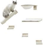 Kerbl Katzen Kletterwand Rocky, Trittbretter Liegebrett S&auml;ule Liegemulde, 6-TLG