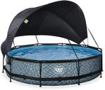 EXIT Toys Aufstellpool Rund &oslash; 360 x 76 cm mit Sonnensegel und Filterpumpe &ndash;