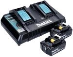 Makita Power Source Kit 18 V mit 2x BL 1860 B Akku 6,0 Ah + DC 18 RD Doppelladeger&auml;t