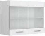 Vicco K&uuml;chenglasschrank R-Line, Wei&szlig; Hochglanz, 80 cm, zur freien Kombination