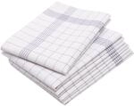 ZOLLNER 5er Set Geschirrt&uuml;cher, 50x70 cm, Halbleinen, grau wei&szlig;