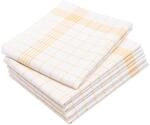 ZOLLNER 5er Set Geschirrt&uuml;cher, 50x70 cm, Halbleinen, gelb wei&szlig;