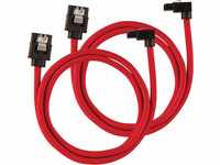 Corsair Premium Sleeved SATA 3 Kabel gewinkelt / gerade (6Gbps, 60 cm 90°) Rot