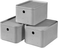 CURVER Beton Box S mit Deckel, 3er-Set