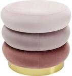 Kare Design Hocker Sandwich Rose, Pink, Samtoptik, Sitzhocker, Sitzbank f&uuml;r den