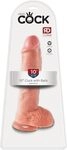King Cock 10" Cock with Balls, Light, 25,5 cm