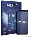 Savvies Panzer Schutz Glas f&uuml;r Apple iPhone 11 (3 St&uuml;ck) 9H Hartglas,