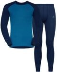 Odlo Herren Active WARM ECO Funktionsunterw&auml;sche-Set, Diving Navy - Mykonos Blue