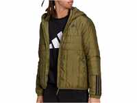 Adidas Mens Jacket (Filled Thin) Itavic 3-Stripes Light Hooded Jacket, Focus Olive,