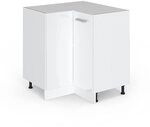 Vicco Eckunterschrank R-Line, Wei&szlig; Hochglanz, 75.6 cm | Verbindet zwei...