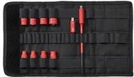 Wiha 43466 1/4" Set TorqueVario-S electricgemischt 10-tlg. mit Adaptern in Falttasche