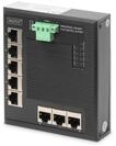 DIGITUS Industrie Gigabit Flat Switch 8-Port an DIN-Schiene montierbar Gleichstrom