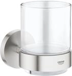 Grohe Essentials Glas mit Halter, supersteel, 1 St&uuml;ck, 40447DC1 Silber