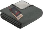 Ibena Dublin Kuscheldecke 220x240 cm &ndash; XXL Decke grau hellgrau, Kuscheldecke aus