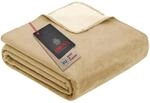 Ibena Dublin Kuscheldecke 220x240 cm &ndash; XXL Decke Creme wollwei&szlig;, Kuscheldecke aus