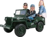 Actionbikes Motors Kinder Elektroauto Jeep Willys | Allrad 4x4 (Gr&uuml;n) | 2,4 Ghz