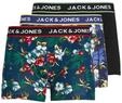 JACK & JONES Herren Boxershorts Boxershorts, Schwarz (Bardaboes Cherry/Maritime Blue