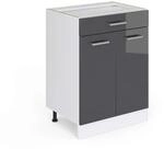 Vicco K&uuml;chenunterschrank R-Line, Anthrazit Hochglanz, 60 cm mit Schublade, ohne