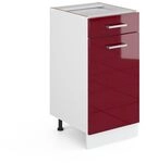 Vicco K&uuml;chenunterschrank R-Line, Rot Hochglanz, 40 cm ohne Arbeitsplatte, zur...