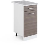 Vicco K&uuml;chenunterschrank R-Line, Edelgrau, 40 cm, AP Marmor, zur freien...