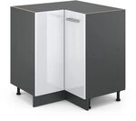 Vicco Eckunterschrank R-Line, Wei&szlig; Hochglanz, 75.6 cm ohne Arbeitsplatte, zur...