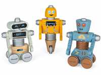 Janod - Brico'Kids Roboter aus Holz - Konstruktionsspielzeug - Entwicklung von