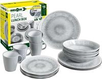 BRUNNER Melamin Ess Geschirr Set Lunch Box 16-Teilig Camping Reise Teller Becher