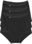 Sloggi Damen Basic+ Maxi Slip, Schwarz, 36 (3er Pack)