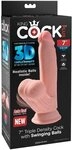 King Cock 7" Triple Density Cock With Swinging Balls, Light, 7 Zoll | Fanta...