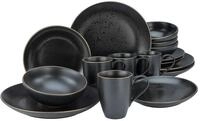 CreaTable, 22699, Serie Industrial Gold BLACK, 16-teiliges Geschirrset f&uuml;r 4