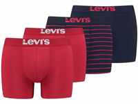Levi's Herren Levi's Men's Solid and Vintage Stripe Boxers (4 pack) Boxer Shorts, rot