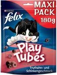 FELIX Play Tubes Katzensnack, Leckerli zum Spielen, mit Truthahn, 5 x 180g 