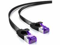 deleyCON 0,25m Flaches Cat7 Netzwerkkabel (Cat 7 mit 10 Gbit/s) Gigabit LAN -...