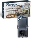 Kopp NAUTIC Wechselschalter-Steckdosen-Kombination in Anthrazit - Sichere