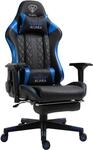 TRISENS Gaming Stuhl mit Fu&szlig;st&uuml;tze und ergonomsichen 4D-Armlehnen - Gaming Chair in